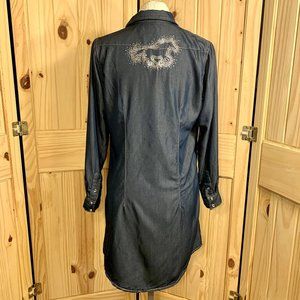 Shyanne Women's Western Shirt Dress Cowgirl Button Down Denim w/ Horse  Size XL